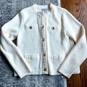 Zara Cream Cardigan w/gold buttons